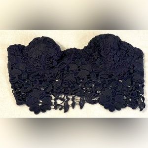 Kimchi Women’s Blue Lace Strapless Bralette, Size M